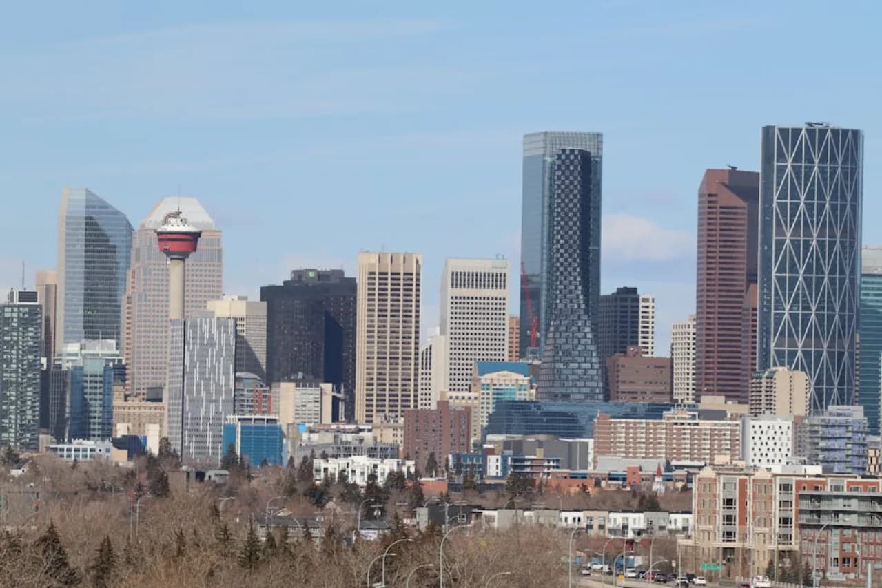 Skyline of Calgary, Alberta, Canada — fence supply, rental and installation by Fenced.ca