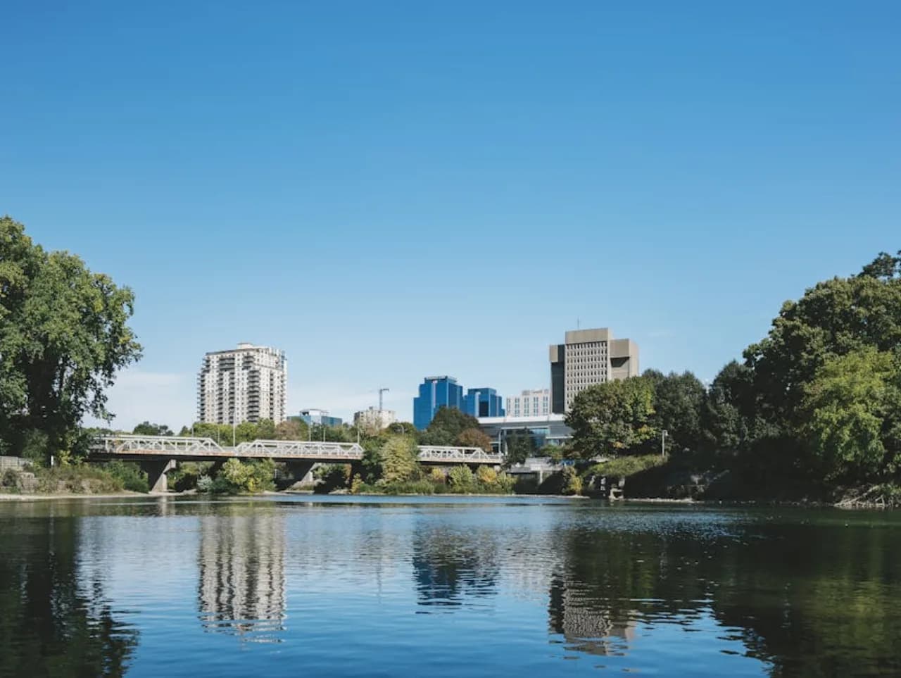 Skyline of Cambridge, Ontario, Canada — fence supply, rental and installation by Fenced.ca