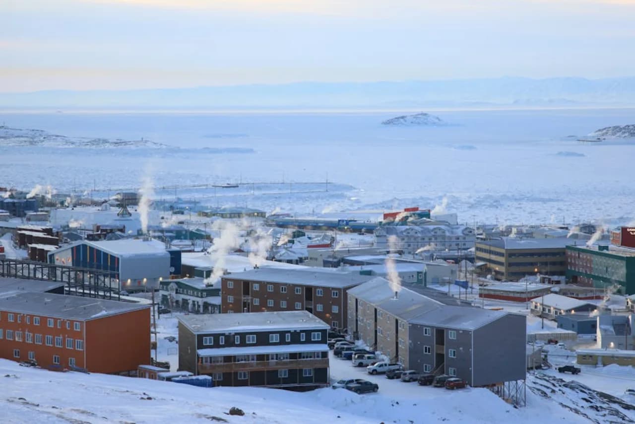 Skyline of Iqaluit, Nunavut, Canada — fence supply, rental and installation by Fenced.ca