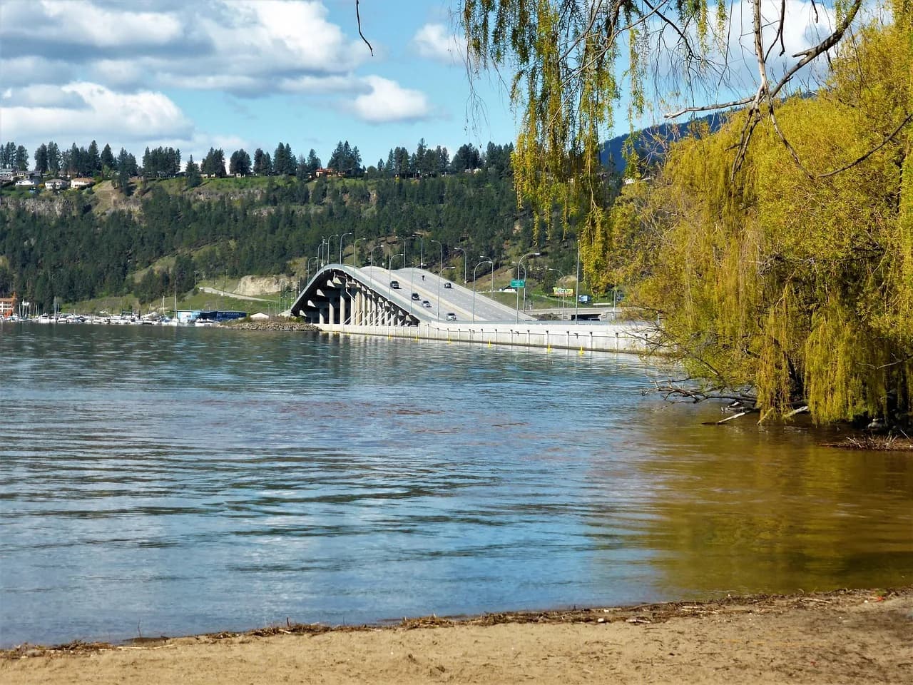 Skyline of Kelowna, British Columbia, Canada — fence supply, rental and installation by Fenced.ca